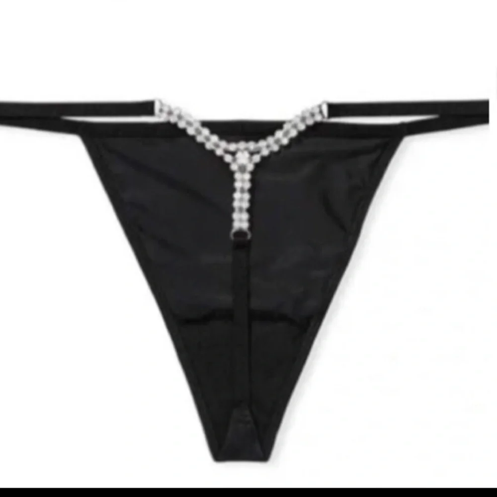 Victoria's Secret medium shine Black Rhinestone Panty